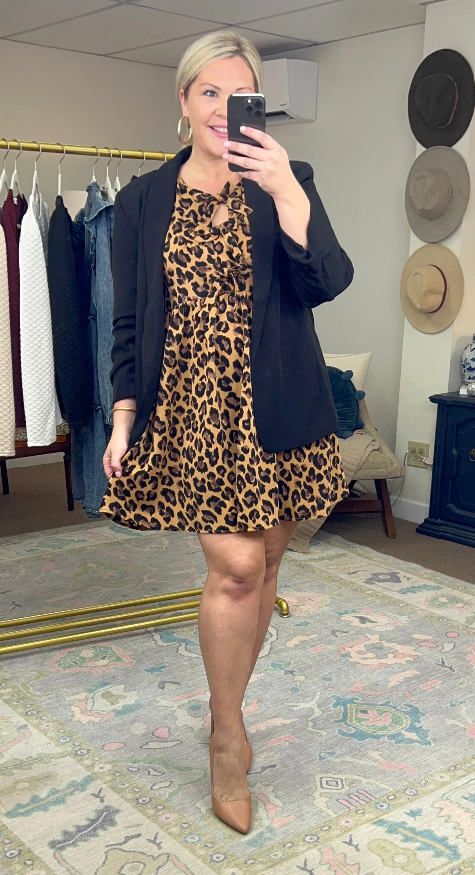Wild Side Leopard Print Bow Dress