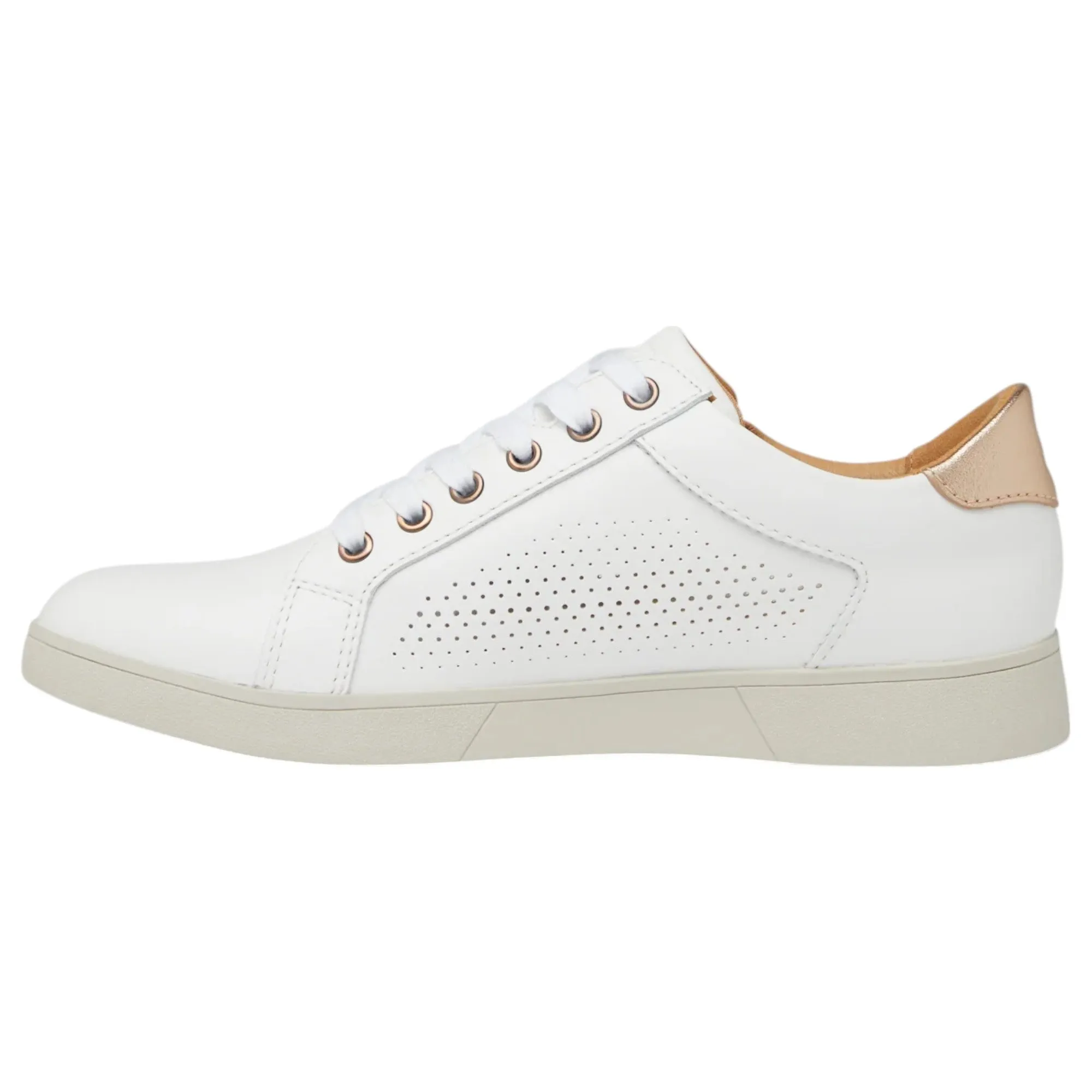 Womens Hush Puppies Mimosa Perf Ladies Sneakers Zip White Casual Lace Up Shoes